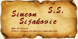 Simeon Šijaković vizit kartica